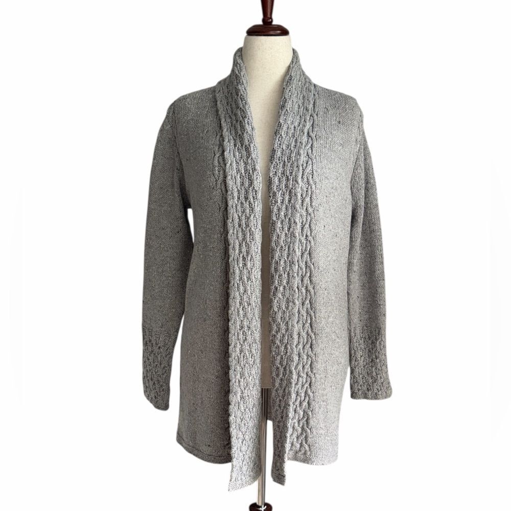 IrelandsEye Dublin Wool Cashmere Silk Cardigan Gray Women’s Made in Ireland Sz.S